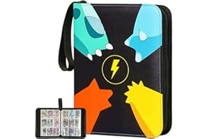 LATERN 9-Pocket Trading Card Binder, 900 Pockets PU Leather Card Folder Card Binder Holder Album with 50Pcs Removable Sleeves for Yu-Gi-Oh Sports Game Cards Collect