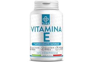 +LIFE Vitamina E Pura 365 Dosi PiùLife, 60mg Per Compressa 89UI, Integratore Vitamina E Per Viso Pelle, Occhi Vista, Vitamine Per Capelli, Benessere Antiossidanti Integratori