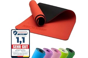‎NEOLYMP NEOLYMP Yogamatte rutschfest mit Tragegurt und Übungen - leichte Yogamatte dünn, umweltfreundliche Gymnastikmatte, Sportmatte, Turnmatte, Yoga Starter-Set