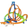Hot Wheels Track Set with 5 Crash Zones, Motorized Booster and 1 Hot Wheels Car
