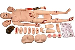 BIUYYY 170cm PVC Maniqui de Enfermeria Tiene Funciones Básicas y de Cuidado de Heridas Maniqui Practicas Enfermeria por Enfermería Educación Enseñando Capacitación Práctica