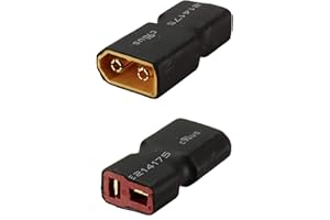 VUNIVERSUM Mr.Stecker Modellbau® Lot de 2 adaptateurs haut de gamme XT60 mâle vers fiche T Dean T-Dean femelle pour batterie Lipo