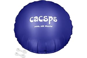 CACSPS Rundes Poolkissen für oberirdische Pools, 2,4 m Pool-Luftkissen zum Verschließen, Winterbecken, Winterset für Bodenpool, 0,5 mm PVC-Material, 2 x 4,6 m Seil (blau)