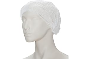 ‎BICAP Klipphauben 100 Stück Vlies-Haube Clip, Größe L, 52 cm Durchmesser, (100-er Pack) - Schwesternhaube aus Vlies - Einweghaube - Baretthaube - Vlieshaube (Weiß)