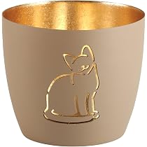 Windlicht 'Carpe Diem' Aus Eisen – Höhe 8,5 Cm, Farbe Sandstone Gold