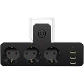 Akım Korumalı &Ccedil;oklu Priz, 3 Adet USB 1 Adet Type-C Girişi, 3 Adet Priz Girişi, 2500W Termal Koruma, Hızlı Şarj Desteği, A&ccedil; Ka