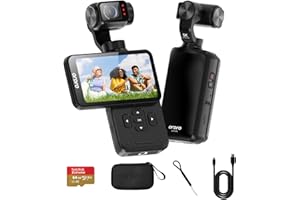 ORDRO M5 Cámara Gimbal 5K vídeos, estabilización de 3 Ejes, Pantalla táctil giratoria de 3,5 Pulgadas, Seguimiento de Rostro/Objeto, cámara de vídeo de visión Nocturna IR para fotografía, Youtube