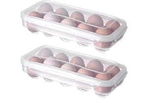 NIZIRIOO 2 Pezzi Porta Uova Da Frigo, Portauova Frigorifero Per 10 Uova, Contenitori Per Frigorifero, Portauova Per Frigorifero Scatola Portauova Contenitore Per Uova Per Frigorifero, Cucina, Freezer