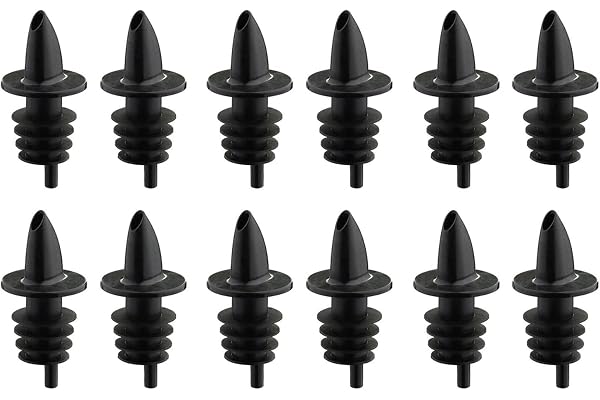 Westmark 12 Hällpipor för Flaskor, Fritt flöde med luftrör, Plastkork, Jet-Pour, Svart, 411020ES