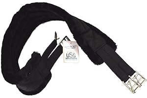 USG Cinturino Lungo in Nylon con Imbottitura in Pelliccia Sintetica, Nero/Nero, 115 cm