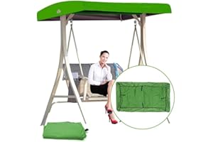 DFANCE Replacement Canopy for Swing Seat 3 Seater Garden Hammock Cover, 210D Oxford Cloth Patio Swing Top Cover,Waterproof Swing Cover for Swing Chair,191x120x18/23cm(Color:Green)