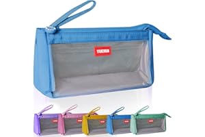 hzzycer Large Pencil Case Big Capacity Pencil Bag Portable Pencil Case for Girls and Boys Pencil Pouch Suitable for Middle High School College Students (Blue)