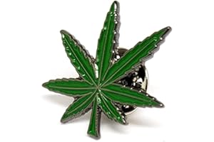 GBJUK Spilla a forma di foglia di marijuana con risvolto a farfalla sul retro