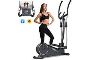 ‎TODO TODO 2 in 1 Crosstrainer für Zuhause mit App, Ultraleiser Magnetischer Ellipsentrainer mit 32 Widerstandsstufen, Pulssensor, Handy-und Flaschenhalter, LCD Monitor, Aerobic Elliptical Stepper