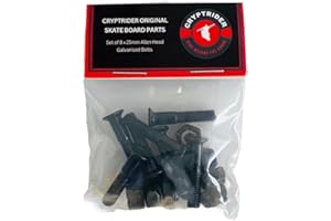 CRYPTRIDER Original SkateBoard Bolts Parts Set of 8 x 25mm Skateboard Bolts