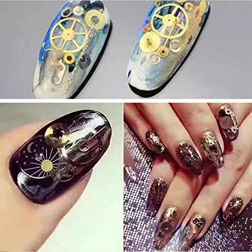 Blue Vessel Ultra-dünnen 3D Nail Art Deko Bronze Zeit Rad Steam Punk-Maniküre - 3