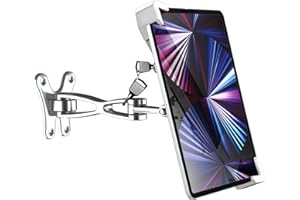 Oilcan Supporto Tablet Parete Antifurto, Porta Muro iPad con Serratura & Chiave, Staffa Muro Braccio in Alluminio con Rotazione 360° per iPad, Galaxy Tab, E-Reader, Amazon Fire, Surface, 7-11"