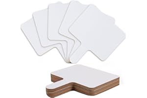Yuikome 10 Pieces 24.6 x 20.3 cm Dry Wipe Answer Paddle, Grab Bar Off, White Board, Double Sided Dry Wipe Answer Board
