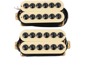 LYWS Tonabnehmer für E-Gitarre, Humbucker, Hals und Steg, Keramik, Elfenbeinfarben