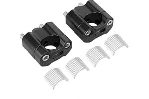 Qiilu Par 22 mm / 28 mm 1/8 '' 7/8 '' Abrazaderas de Montaje en Manillar de Motocicleta Adaptador Elevador CNC Aleación de alupara Minio (Negro) V6g849