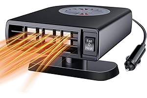 OrcoW Portable Car Heater Defroster,Car Heater Fan 12V 150W Windshield Defogger Defroster with Cigarette Lighter Plug 360 degree Rotation 2 in 1 Heating and Cooling Function Car Heater Demister