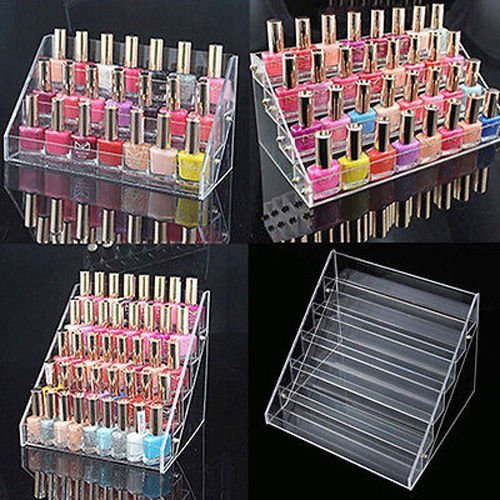 Nagellackständer Acryl Nagellackdisplay Lippenstiftständer Nagellack Rack Abnehmbar Nagellack Lagerregal Transparent (6 Etagen)