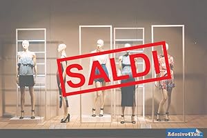 Sale Segno di Arte della Parete di iscrizione della Parete di Sconto 100x50 cm. dell'autoadesivo del Vinile del Negozio Esterno di Progettazione della Parte Anteriore Adesivo4You (Rosso (R))