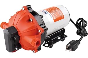 LIGHTEU®, Seaflo 220 V 18,9 l/min 4,2 bar 55S högpresterande självsugande med bypass behovsstyrd vattenmembranpump för husbil SFDPA2-050-060-55