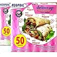 KCOFOIL 50 Pc Food Wrapping Sheets 100% Microwave Safe & Chemical Free I Reusable, Non-Sticky and Food Safe Paper Baking and Cooking Paper I Parchment Paper I Oil Soaking Paper Pack of 1 (50 Sheets).