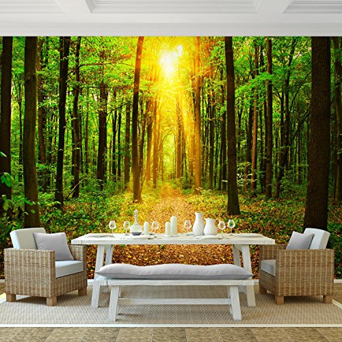 Fototapete Wald 352 x 250 cm – Vliestapete – Wandtapete – Vlies Phototapete – Wand – Wandbilder XXL – !!! 100% MADE IN GERMANY !!! Runa Tapete 9120011a - 2