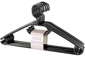 MENZ STAHLWAREN KLEIDERBÜGEL KleBü 20 Stück von 4smile.shop – Made in Germany | WÄSCHE-BÜGEL ANZUG-BÜGEL aus robustem Kunststoff | Farbe schwarz