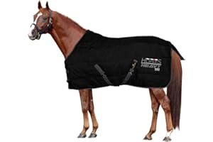 Horses, Coperta Invernale Heavy per Cavallo 500gr, Imbottita, Morbida, Comoda, Ideale per Box, Resistente, con Bordi Rinforzati in Nylon, Nero 135 cm