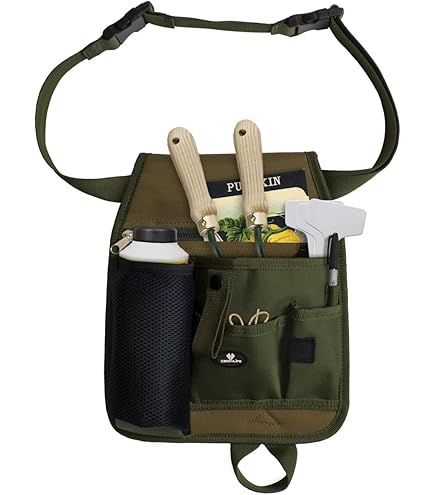 Marsupio Per Attrezzi Da Giardinaggio - Organizer Multi-Tasca Impermeabile Verde Militare