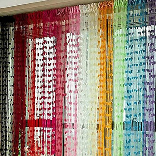 Moresave Herz Linie Quaste Schnur Tür Vorhang Faser Wand Fenster Raum Tassel 200cm x 100cm - 2
