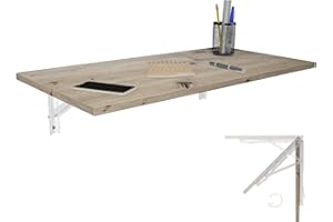 KDR PRODUKTGESTALTUNG Tavolo pieghevole a parete Piano di lavoro 80x40 cm in rovere Tavolo da pranzo pieghevole a parete Tavolo da cucina pieghevole a parete per ufficio cucina sala da pranzo