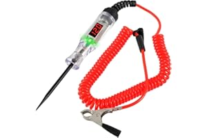 HUAREW Probador de circuito automotriz de 3-120V con voltímetro con voltímetro, Lámpara Indicadora Bidireccional, probador de voltaje de DC bidireccional