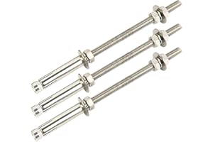 KINDOYO M8 Edelstahl Dehnschraube - Hohe Qualität Bolzenanker Schwerlastanker Schwerlastdübel Ankerbolzen Betonanker, Silber, M8x220-3pcs