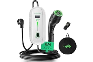 YIGOWYIGO Chargeur Voiture Électrique 8 Mètre, [3,68kW, 6/8/10/13/16A, 0-12H Programme], 16A EV Chargeur Type 2 Portable, Cable Recharge Voiture Electrique Type 2 avec Sac, IEC 62196-2, e-208, Model3