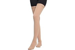 ABIRAM Thigh High Compression Stockings, Unisex Ted Hose Socks, 15-20 mmHg Moderate Level