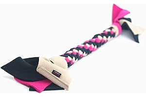 DogDirect London, DOG TOY, PUPPY TOYS, TUG Toy FLEECE Round, DOG ROPE TOY, PUPPY PLAY, TUGGER, DOG TRAINING, TUGS, SOFT and FLEXIBLE TUG ROPES, HAND MADE (Large, Pink) SOL1