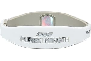 PBE Power Balance Energy® Sport Silicone Infused Negative-Ions Wristband Mental Performance, and Increased Energy Small, Medium or Large (White/Grey, L)