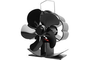 SUPRBIRD Ventilatore Per Stufa 5 Pale, Ventilatore per Camino, Protezione dal Surriscaldamento, Ventilatori per Stufe a Legna, Senza corrente Silenziosa ed Efficiente per Camino/Pellet/Gas