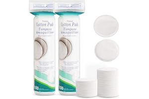 GISDO 200 Tamponi di struccante in cotone rotondo, salviette in puro cotone, tamponi di cotone per la pulizia del viso, rimozione del trucco, applicazione del toner del viso, rimozione del trucco