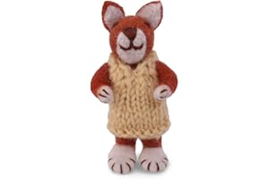 Gry & Sif Handmade & Fairtrade Certified Stylish Danish Design X Artisans from Nepal | Tier-Figuren aus Filz - Fuchsfamilie | Deko-Figuren zum Hinstellen | 8cm