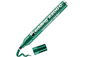 edding 2200 C Marker permanentny - zielony - 1 długopis - ścięta końcówka 1-5 mm - szybkoschnący - odporny na wodę i wycieranie - do kartonu, plastiku, drewna, metalu - marker uniwersalny