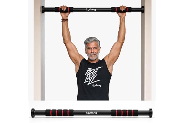 Lifelong Pull Up Bar for Home Kids|Adjustable 62 100 cm Doorway PullUp Bar For Home Gym Equipment|No Screw Pull Up Bar Door M