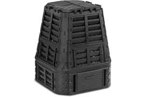 hillvert Compostadora Compostador de Jardín HT-M-COMP-740 (Capacidad: 740 L, Riego por Goteo, Anclaje: 11 cm, Fabricado en Polipropileno)