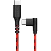 XONECT Type-C to Type-C ile Uyumlu iPhone ve Samsung ile Uyumlu Hızlı Şarj ve Data Kablosu 40 cm L Tipi Gaming Hasır &Ouml;rg&uuml;l&uuml; (