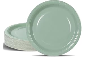 PYAILI Stoviglie per Feste Verde Erba 50 pezzi Piatti di Carta per Feste in 18 CM Piatti Carta Getta Rotondi per Compleanno