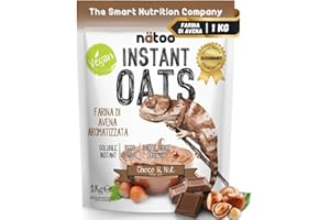 NÄTOO Farina di Avena Aromatizzata, 1 kg, Ideale per Pancake Proteici, Instant Oats, Avena Istantanea Gusto Choco & Nut